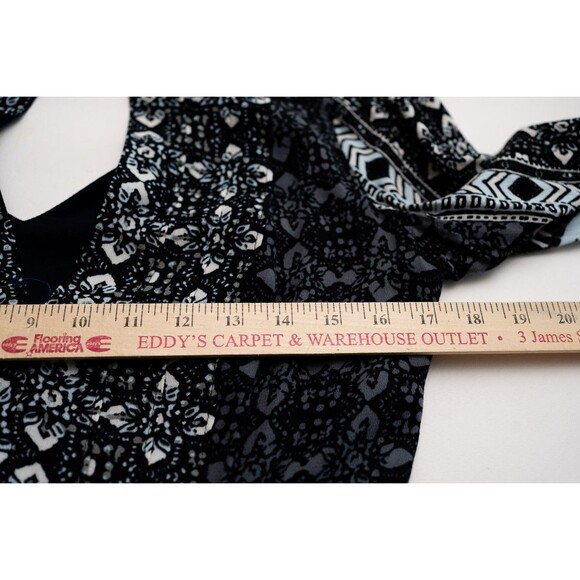 Free People Tegan Border Printed Mini Dress Black Comb Size 4 - Picture 5 of 6